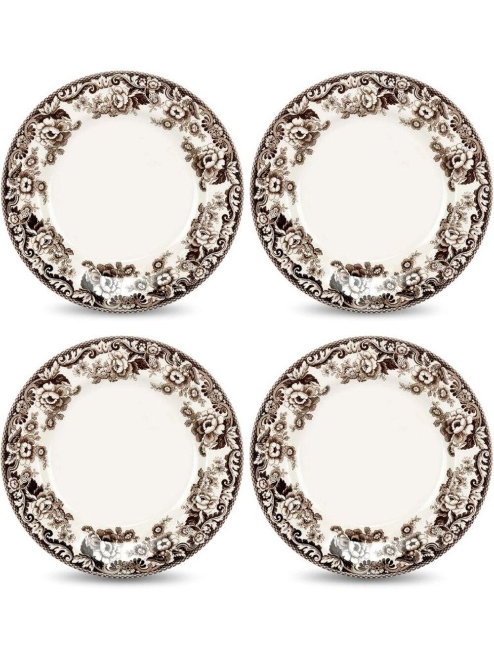 Set of 4 Elegant 8-Inch Salad Plates - Dishwasher & Microwave Safe, Holiday